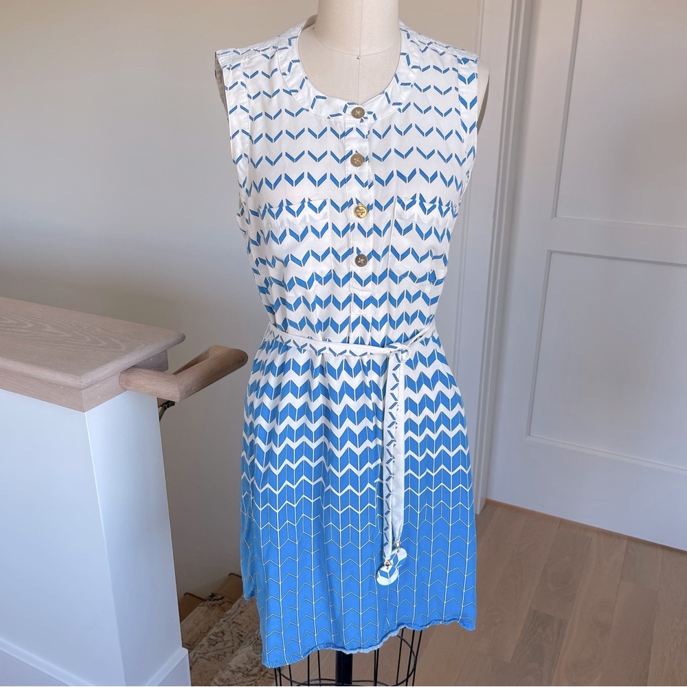JB by Julie Brown Chevron Print Sleeveless Tencel Dress w/pockets, size 6